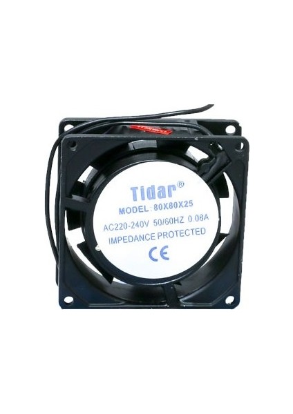 Fan 80X80X25 12 Vdc Plastik Gövde Plastik Kanat Parmak koruma teli hediyeli