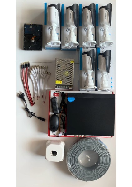 6'lı Kamera Seti 5mp Sony Seculensli 1080P, 6 Atom Led, full Hd Ahd Güvenlik Kamerası Seti , Gece Görüşlü, IP66 Plastik Kasa modelleri