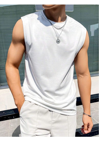 Erkek Bisiklet Yaka Etek Ve Kol Bitimi Dökümlü Süprem T-Shirt