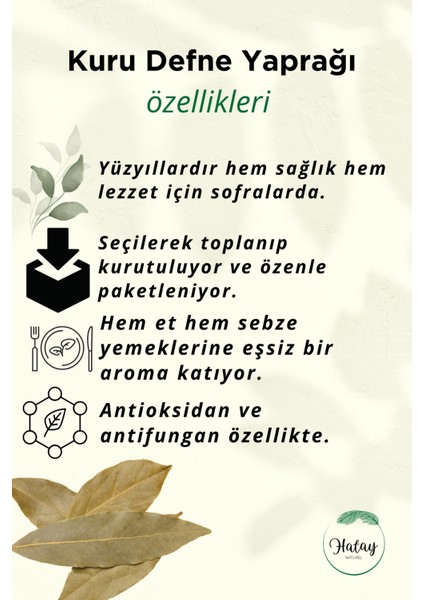 Hatay'dan Özel Toplama Lezzet ve Antioksidan Etkili Saf Defne Yaprağı - 30 Gram modelleri