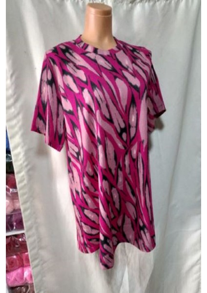 Bluz Bürümcük 1 Adet Pembe Siyah Kısa Kollu Kaliteli Şık Güzel