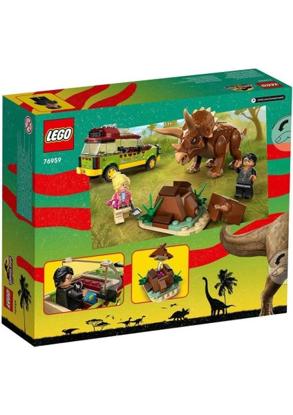 76959 LEGO Jurassic World Triceratops Araması 281 Parça +8 Yaş