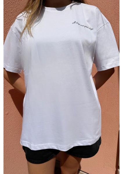 All Dogs Are Good Dogs Bisiklet Yaka %100 Pamuk Rahat Kalıp Kısa Kollu Basic Beyaz T-Shirt