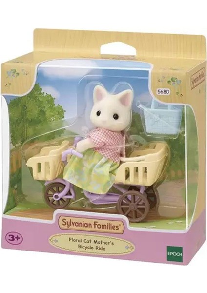 5680 Sylvanian Families Çiçekli Kedi Anne ve Bisikleti +3 Yaş