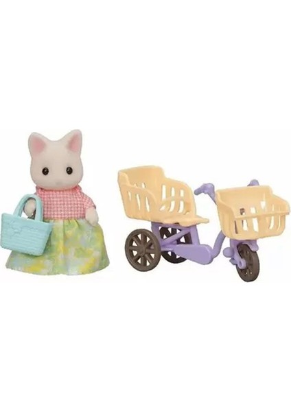 5680 Sylvanian Families Çiçekli Kedi Anne ve Bisikleti +3 Yaş