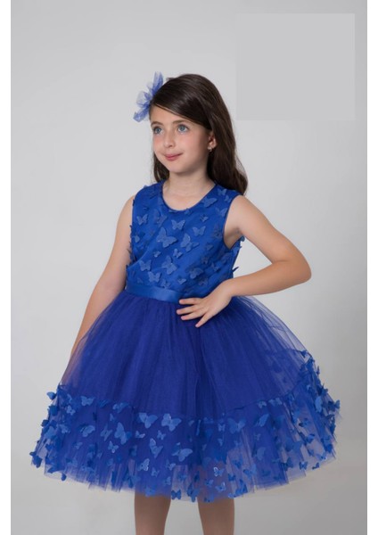 Kelebekli Tüllü Elbise 2/9 Yaş modelleri