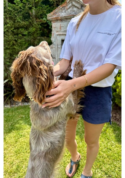 I Prefer Dogs Over People Bisiklet Yaka Pamuk Rahat Kalıp Kısa Kollu Basic Beyaz T-Shirt