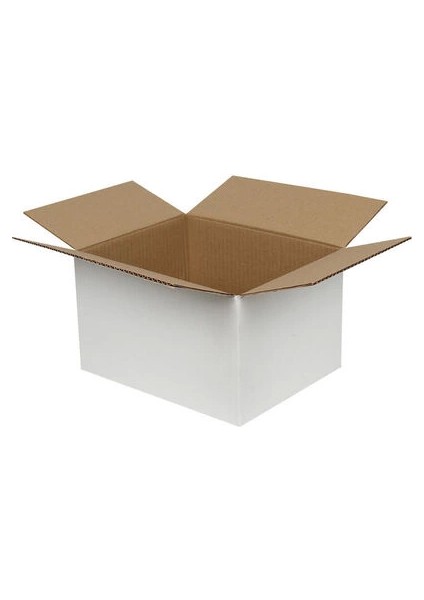 60 x 40 x 18 cm Çift Oluklu Koli - Beyaz