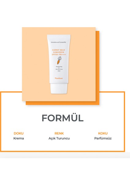 Havuç Ve Centella İçeren Tone Up Etkili Hafif Yapılı Mineral Güneş Kremi Spf50+ Pa++++ 50ml