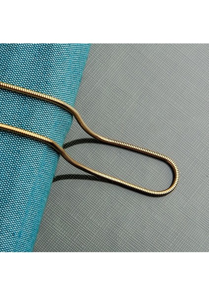 Ince Sarı Erkek Çelik Zincir Kolye Takı Aksesuar K24 T5