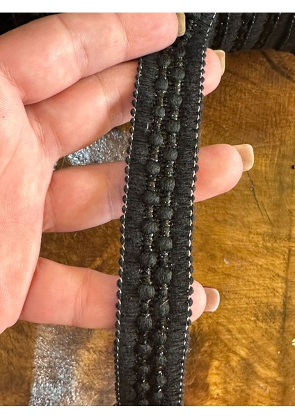 En 1 cm Siyah Desenli Şerit Dikiş Giyim Hobi Aksesuarı 1 Metre fiyatları