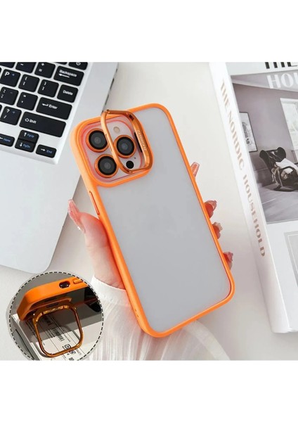 iPhone 13 Uyumlu Kılıf + Lens Koruyucu Standlı Kenarı Renkli Silikon Arkası Sararmaz Şeffaf fiyatları