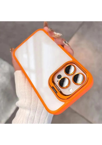 iPhone 13 Uyumlu Kılıf + Lens Koruyucu Standlı Kenarı Renkli Silikon Arkası Sararmaz Şeffaf modelleri