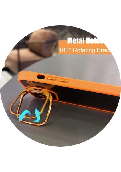 iPhone 13 Uyumlu Kılıf + Lens Koruyucu Standlı Kenarı Renkli Silikon Arkası Sararmaz Şeffaf fırsatları