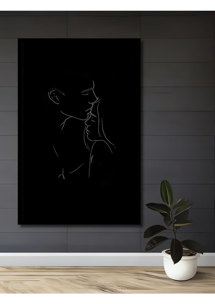 Tekno Trust 1 Parça Ahşap Dekoratif Soyut Çizim Sevgililer Illüstrasyon Kare Şeklinde Duvar Dekorasyon Tablosu fiyatları