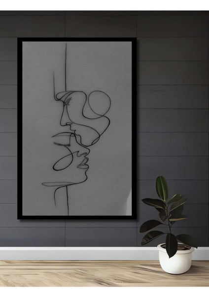 Tekno Trust Çerçevesiz Ahşap Modern Sanat Estetik Dekoratif Sevgili Çiftlerin Illüstrasyon Tablo Ahşap Illüstra fiyatları