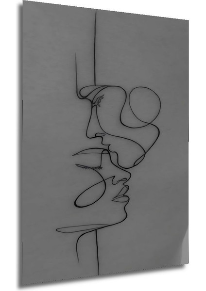 Tekno Trust Çerçevesiz Ahşap Modern Sanat Estetik Dekoratif Sevgili Çiftlerin Illüstrasyon Tablo Ahşap Illüstra modelleri