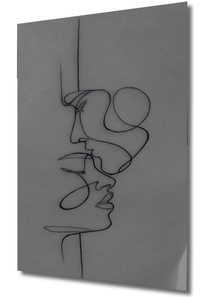 Tekno Trust Çerçevesiz Ahşap Modern Sanat Estetik Dekoratif Sevgili Çiftlerin Illüstrasyon Tablo Ahşap Illüstra fırsatları