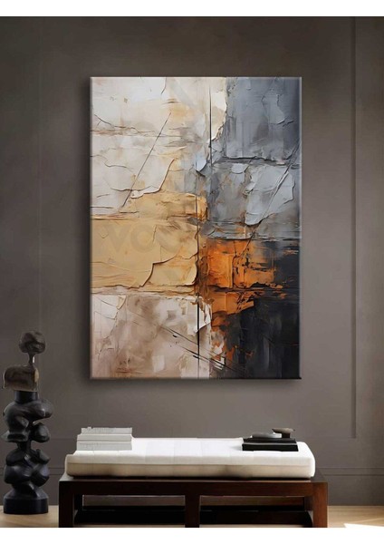 Tekno Trust Çerçevesiz Soyut Dekoratif Kanvas Tablo - VOOV2630 Modern Kanvas 1 Parça Çok Renkli