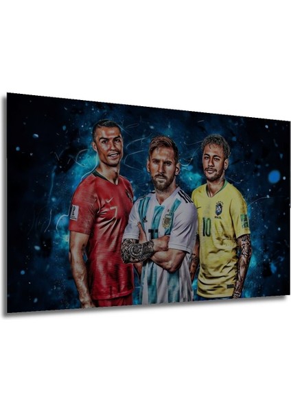 Tekno Trust Modern Dekoratif Modern Futbol Yıldızı Ronaldo Messi Neymar Ahşap Tablo Şık Yatay Duvar Dekorasyon modelleri