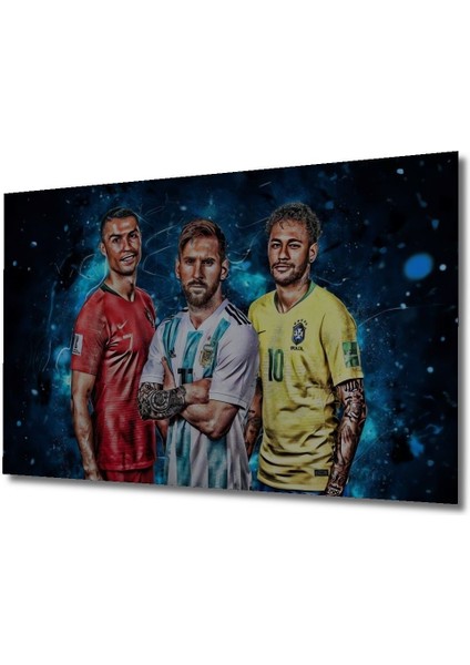 Tekno Trust Modern Dekoratif Modern Futbol Yıldızı Ronaldo Messi Neymar Ahşap Tablo Şık Yatay Duvar Dekorasyon fırsatları
