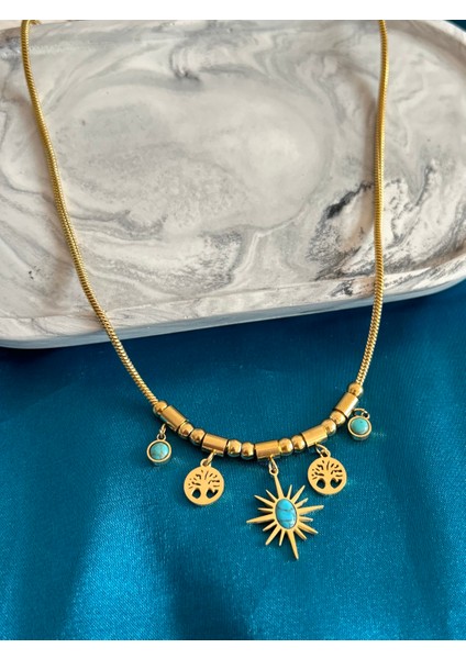 Nur's Jewelery & Accessories Kalın Zincir Çelik Tasarım Kolye