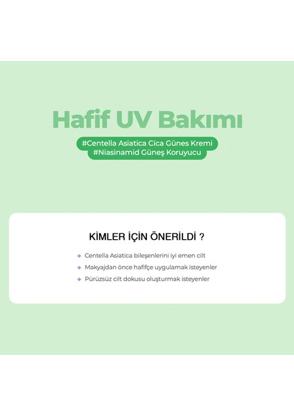 Centella Özlü Ve Niacinamide İçeren Yatıştırıcı Onarıcı Güneş Kremi SPF50+ PA++++ 50ml