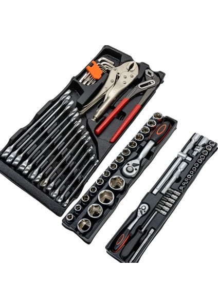 Katlanır 5 Gözlü Metal Takım Çantası 81 Parça