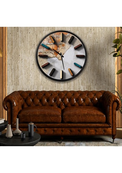 Stone Kanvas (Ahşap) Duvar Saati - 70 cm