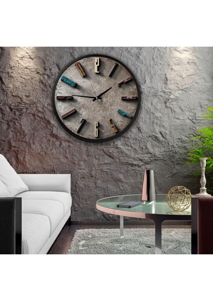 Stone Kanvas (Ahşap) Duvar Saati - 70 cm
