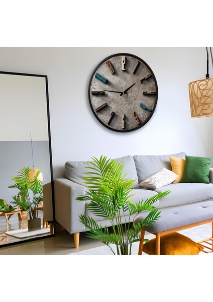 Stone Kanvas (Ahşap) Duvar Saati - 70 cm fiyatları