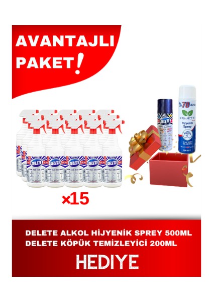 Etkili Çok Amaçlı Ultra Güçlü Leke Çıkarıcı Temizlik Spreyi - Yağ, Kir Ve Leke Çözücü 15 X 1000ml (15'li Paket)