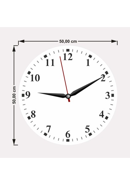 Osmanlı Arması Kanvas (Ahşap) Duvar Saati - 50 cm