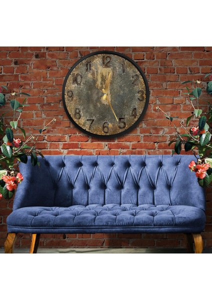 Vintage Kanvas (Ahşap) Duvar Saati - 50 cm