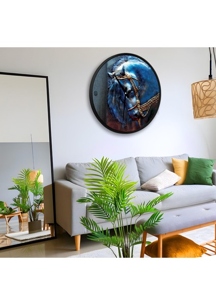 3D At Kanvas (Ahşap) Duvar Saati - 50 cm fiyatları