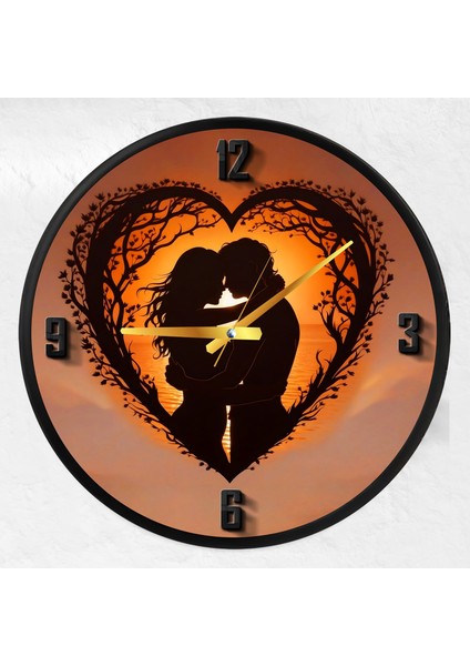 Aşk Kanvas (Ahşap) Duvar Saati - 70 cm modelleri