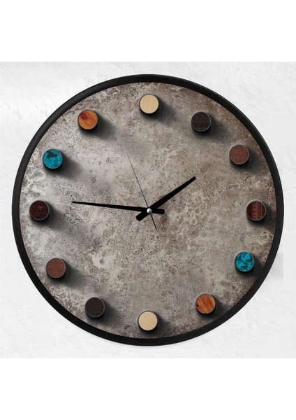Stone Kanvas (Ahşap) Duvar Saati - 50 cm