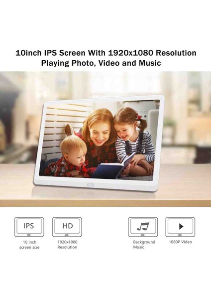 Dijital Fotoğraf Çerçevesi IPS LCD Panel 1280*800 Uzaktan Kumanda Mp3 Çalar Dijital Çerçeve