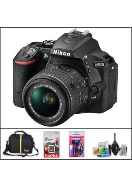 D5500 + 18-55 mm ve Lens Dslr Fotoğraf Makinesi (Çanta + 32 GB Sd Kart + Temizlik Kiti )