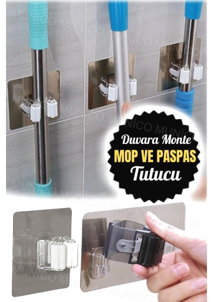 Tekno Trust Beyaz Duvara Monte Paspas Raf Banyo Mutfak Düzenleyici Fırça Süpürge Askı Depolama Rafı Asılı Raylı fırsatları
