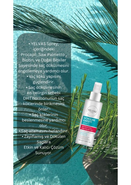 Yelvas Care Procapil 5% ve Saw Palmetto Saç Dökülmesine Karşı Güçlendirici Sprey (Serum) 100 ml