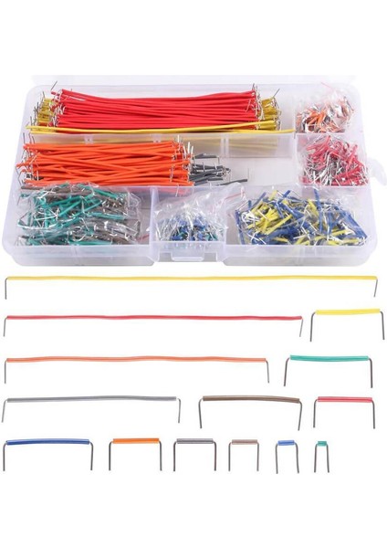 840 Adet 14 Boy Breadboard Jumper Uçları Açık Kesilmiş Tel Kablo (14 Farklı Boy 60 Ar Adet)