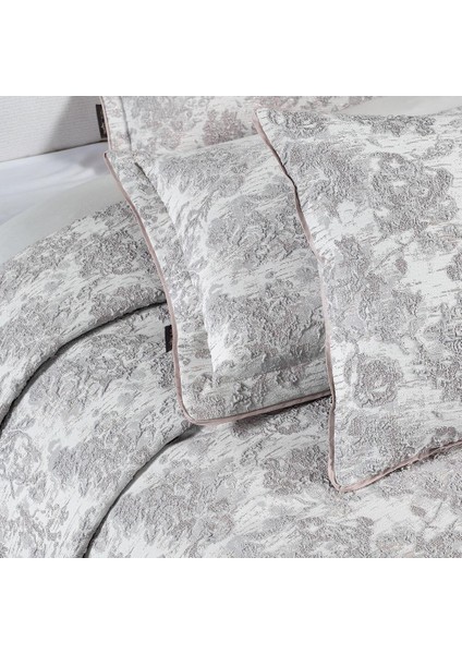 Rowena Pembe Çift Kişilik Dekoratif Kırlent Yatak Örtüsü Seti 260x250 Cm modelleri