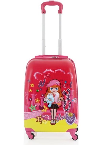 V307 Abs Çocuk Valiz-Fuşya Nely Girl