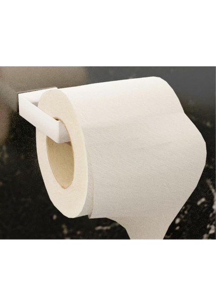 Metal Beyaz Yapışkanlı Tuvalet Kağıtlık, Yapışkanlı Wc Kağıtlık, Tuvalet Kağıdı Askısı 3M Yapışkanlı Tasarım