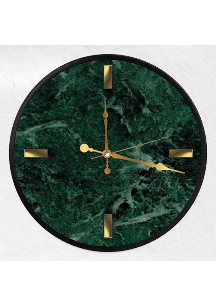 Yeşil Mermer Kanvas (Ahşap) Duvar Saati - 50 cm modelleri