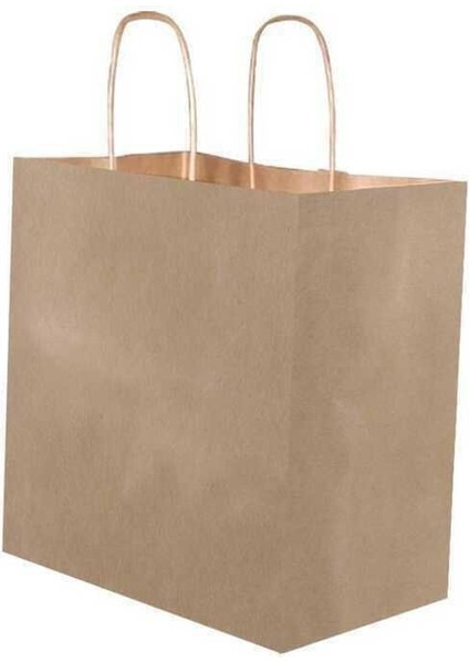 Burgu Saplı Kraft Kağıt Çanta 33X20X32 cm - 25 Adet