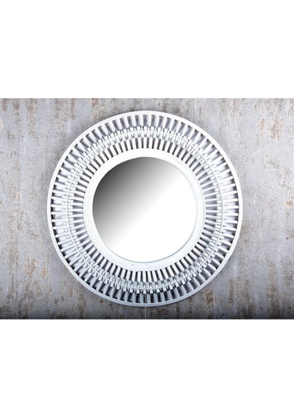 Seta Mırror Ayna Ahşap Yuvarlak Sivri Beyaz 60x6x60 Cm fiyatları