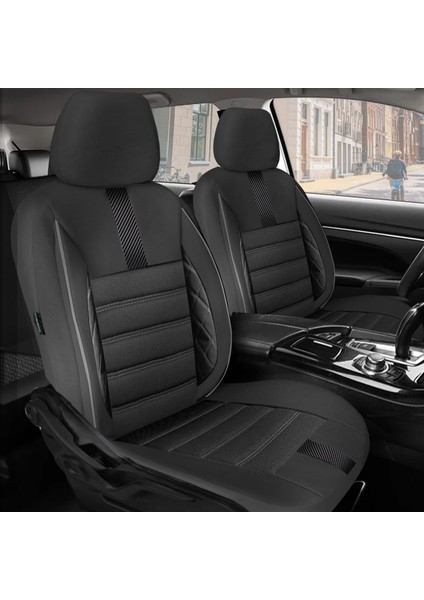 Ford Connect Uyumlu Lüks Oto,araba Tay Tüyü Koltuk Kılıfı Siyah