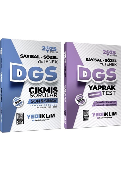 2025 DGS Çek Kopart Yaprak Test - Çıkmış Sorular 2'li Set